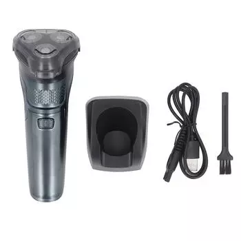 Электрический триммер для бороды с зарядкой через USB, 3D-плавающая головка, низкий уровень шума, мощный мотор, водонепроницаемый шнур