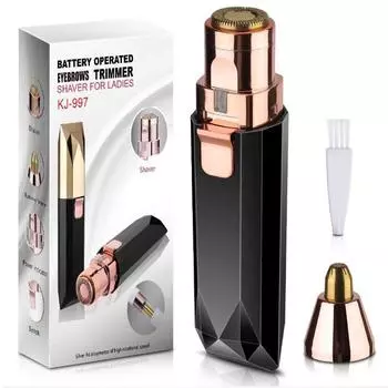Электрический триммер для бровей 2 в 1, бритва для удаления волос, светодиодный светильник, эпилятор, бритва для лица, бритва для носа, инструмент для макияжа розовый