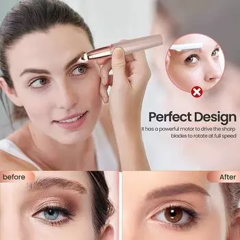 Электрический триммер для бровей, средство для удаления волос на лице для женщин, автоматическая бритва для бровей, мини-шейпер, безболезненная эпиляция бровей розовый