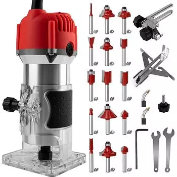 Электрический триммер для деревообработки, 800 Вт, фрезерный станок для гравировки, долбежного станка, фрезерный станок для деревообработки синий