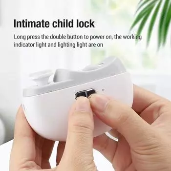 Электрический триммер для ногтей, автоматический кусачки для ногтей, шлифовальный и полирующий инструмент для ногтей, набор для маникюра с дополнительной лампой белый