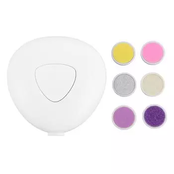 Электрический триммер для ногтей для младенцев, устойчивый к царапинам, электрическая безопасная пилочка для ногтей для младенцев, набор для ухода за ногтями с 6 предметами белый