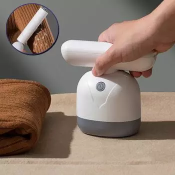 Электрический триммер для удаления катышков 2 в 1 с вращающейся ручкой, встроенным съемным роликом для удаления катышков, портативным триммером для удаления комков шерсти, бритвой для удаления ткани белый