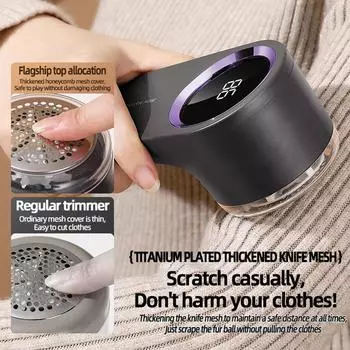 Электрический триммер для удаления катышков с одежды Триммер для волос Fuzz Clothing Свитер Бритва с зарядкой через USB Цифровой дисплей для удаления катышков с ткани белый
