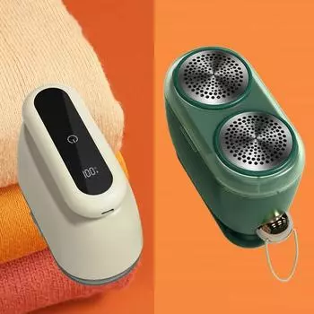 Электрический триммер для волос с двойной головкой, бытовой цифровой триммер для удаления волос со свитера, машина для удаления волос бежевый