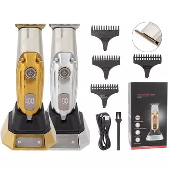 Электрический триммер для волос с ЖК-дисплеем, профессиональная машинка для стрижки волос, наборы для ухода за волосами для мужчин Gold