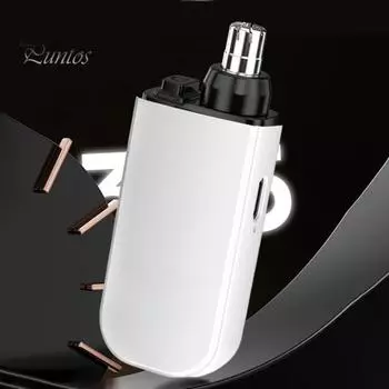 Электрический триммер для волос в носу с защитным колпачком от пыли, перезаряжаемый, водонепроницаемый, щадящий инструмент для удаления волос в носу для мужчин и женщин белый