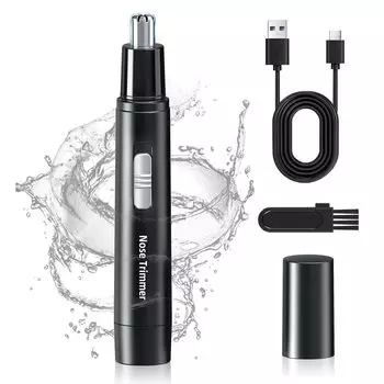 Электрический триммер для волос в носу, удобный для чистки волос в носу, щеточка для этикета для волос в носу, входит в комплект [модель 2024 года], триммер, многофункциональный, тихий,