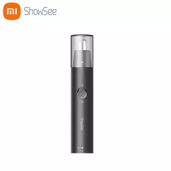 Электрический триммер для волос в носу Xiaomi ShowSee C1-BK Портативный съемный моющийся двусторонний вращающийся на 360° режущая головка моющийся чёрный