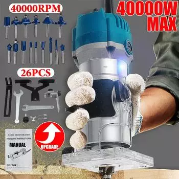Электрический триммер по дереву, 1280 Вт, 110 В/220 В, 35000 об/мин, фрезерный станок для ламината по дереву, пальмовый фрезер, электрический ручной триммер, столярные станки для кромок, деревообрабатывающий инструмент