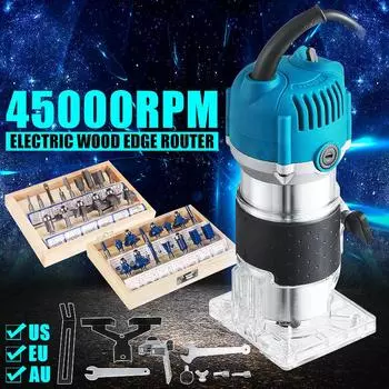 Электрический триммер по дереву, 1280 Вт, 110 В/220 В, 35000 об/мин, фрезерный станок для ламината по дереву, пальмовый фрезер, электрический ручной триммер, столярные станки для кромок, деревообрабатывающий инструмент