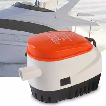 Электрический трюмный насос мощностью 750 галлонов в час, автоматический переключатель, прочный погружной насос постоянного тока 12 В/24 В, лодка 12v оранжевый