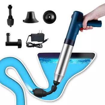 Электрический туалетный вантуз Unclogger Безопасный Эффективный One Shot Unclogger Ванная Кухня Трубы Высокого Давления Легко темно-синий