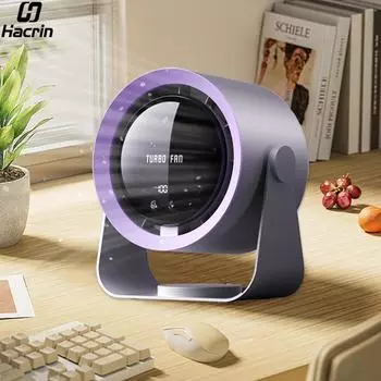 Электрический турбовентилятор, портативный беспроводной циркуляционный вентилятор, настольный настенный потолочный вентилятор с зарядкой от USB, 4000 мАч белый