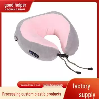 Электрический U-образный беспроводной массажер для шеи подушка Basic model (vibration) коричневый
