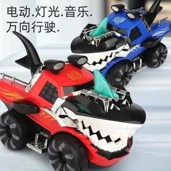 Электрический Универсальный Динозавр Инженерный Автомобиль Музыкальный Свет Акула Имитационная Модель Колесница Динозавра красный