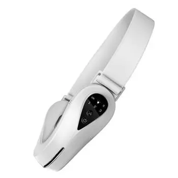 Электрический V-образный массажер для лица, пояс, светодиодная фотонная терапия, инструмент для подтяжки лица, жевательный аппарат для удаления двойного подбородка белый