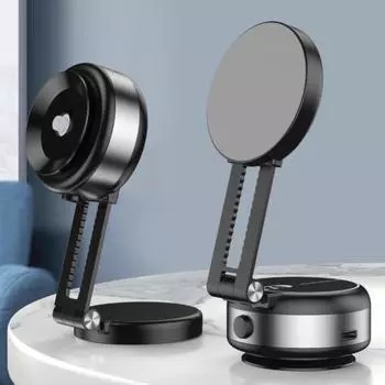 Электрический вакуумный магнитный присоска автомобильный держатель для телефона вращающийся на 360 градусов совместим со смартфонами 4,7 дюйма и выше чёрный
