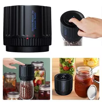 Электрический вакуумный упаковщик для банок Мейсона, беспроводной вакуумный упаковщик для хранения свежести, ручной, для банок Мейсона с широким и обычным горлом