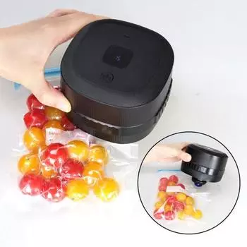 Электрический вакуумный упаковщик Mason Jar с мощным всасыванием и низким уровнем шума. Аккумуляторная беспроводная вакуумная упаковочная машина для консервирования. чёрный