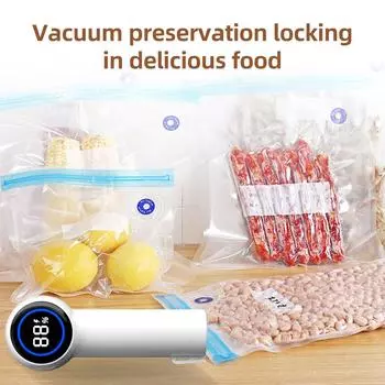 Электрический вакуумный упаковщик с пакетами для запечатывания, 60 кПа, сильная сила всасывания, кухонные гаджеты, беспроводная вакуумная упаковочная машина