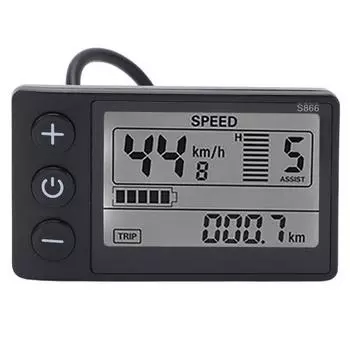 Электрический велосипед S866 ЖК-дисплей метр 24 В 36 В 48 В Панель управления с водонепроницаемой вилкой