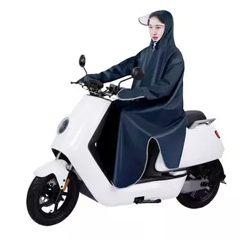 Электрический велосипедный дождевик с увеличенной защитой из ткани Оксфорд для взрослых, дождевик-пончо для велоспорта, темно-синий 5XL темно-синий