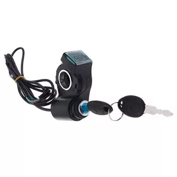 Электрический велосипедный переключатель дисплея напряжения дроссельной заслонки с замком ключа one size