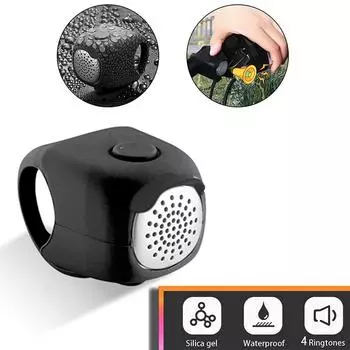 Электрический велосипедный звонок, гудок, водонепроницаемый, звонок на руль горного велосипеда, кольцо из силикагеля, спасательный звонок, аксессуар для велосипеда