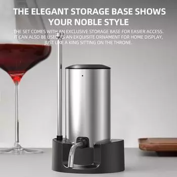 Электрический винный декантер из нержавеющей стали 304, выдвижной диспенсер, автоматический беспроводной аэратор для вина Type-C, наклонный выпускной патрубок