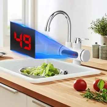 Электрический водонагреватель 220 В кухонный кран без бака мгновенный нагрев водопроводный кран проточный нагреваемый смеситель цифровой дисплей