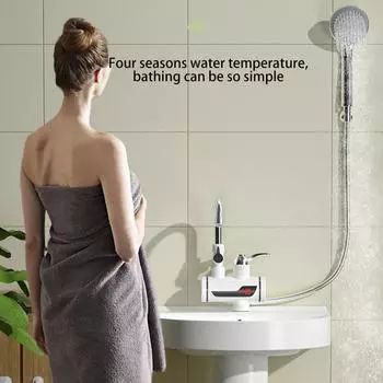 Электрический водонагреватель Устройство Проточный нагреватель для крана Проточный нагреватель для водопроводного крана Бытовая техника для ванной комнаты чёрный