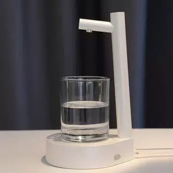 Электрический водяной галлонный насос, автоматический диспенсер для бутылок с водой, настольный перезаряжаемый диспенсер для водяного насоса с подставкой белый