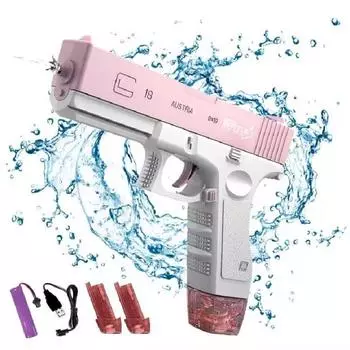 Электрический водяной пистолет, автоматический пистолет Glock, игрушка для стрельбы, полностью автоматическая летняя водная пляжная игрушка для детей, мальчиков и девочек, взрослых