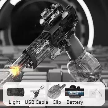 Электрический водяной пистолет с классным светом, полностью автоматический пистолет-распылитель воды, летний спортивный игрушечный бассейн, водный пистолет, детские подарки