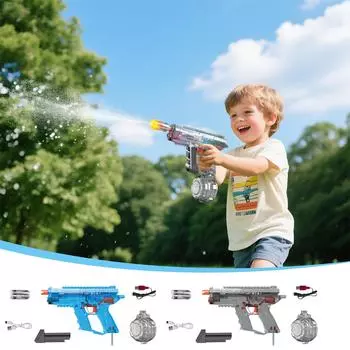 Электрический водяной распылитель для взрослых и детей, автоматический распылитель воды, радиус действия до 26 футов, светодиодная подсветка, большая емкость, водонепроницаемый IP7, полностью автоматический водяной распылитель One Size чёрный