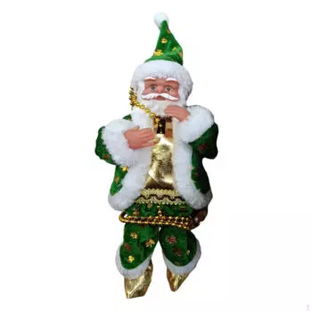 Электрический восхождение Санта-Клаус мультфильм плюшевая кукла украшение рождественское украшение для елки красный