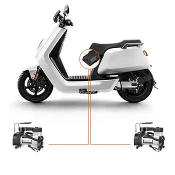 Электрический воздушный компрессор портативный велосипедный насос с манометром электрический велосипедный воздушный насос с 3 отверстиями розетки для мячей чёрный