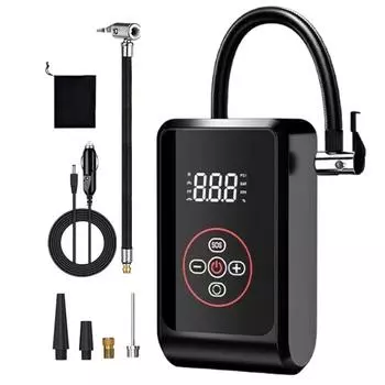 Электрический воздушный насос Портативный насос для накачивания шин с цифровым манометром Высокоэффективный насос для накачивания шин Аксессуары для транспортных средств United States
