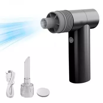 Электрический воздушный тряпка, 100000 об/мин, мини-турбовентилятор, встроенный струйный вентилятор двойного назначения для удаления пыли чёрный