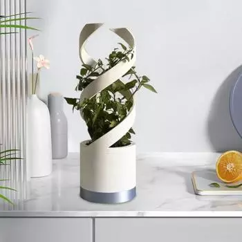 Электрический вращающийся цветочный горшок, настольный цветочный горшок, вращающийся в двойной спирали, для подоконника, журнального столика, балкона, декора белый