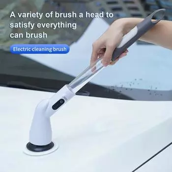 Электрический вращающийся скребок для душа, плитка для ванны, беспроводная щетка для чистки ванной комнаты, 8 насадок, перезаряжаемый скребок для чистки