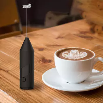 Электрический вспениватель и миксер для напитков чёрный