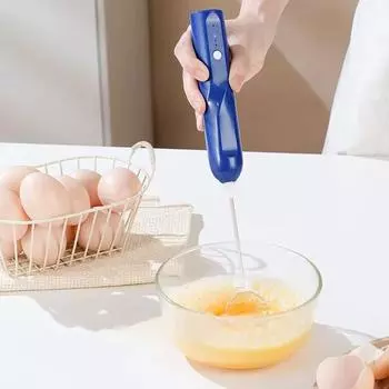 Электрический вспениватель молока 1 шт. USB перезаряжаемый мини-ручной перемешиватель для молока, кофе, яиц, вспениватель для офиса и дома синий