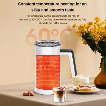 Электрический вспениватель молока и пароварка 4 в 1, автоматический подогреватель молока, 400 Вт, внутренняя поверхность с антипригарным покрытием, 580 мл EU Plug чёрный