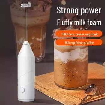 Электрический вспениватель молока и взбиватель яиц из нержавеющей стали, портативный миксер