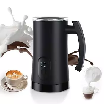 Электрический вспениватель молока из нержавеющей стали 4 в 1, бесшумный вспениватель молока и парогенератор мощностью 400 Вт для приготовления горячего/холодного кофе и молока