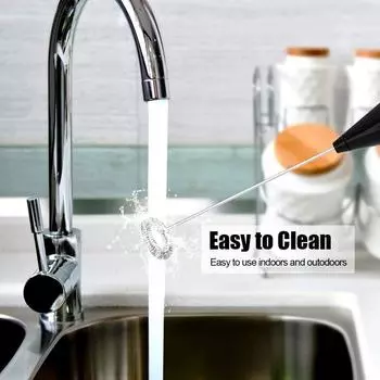 Электрический вспениватель молока, кофеварка, ручной венчик, взбиватель, пенообразователь, миксер для напитков с подставкой, кухонный инструмент для размешивания молока, кофе, яиц чёрный