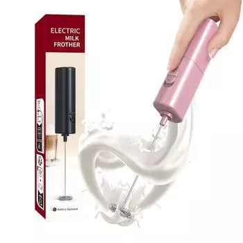 Электрический вспениватель молока, портативный мини-ручной, быстрый вспениватель, кофе, капучино, венчик, миксер, блендер для еды розовый