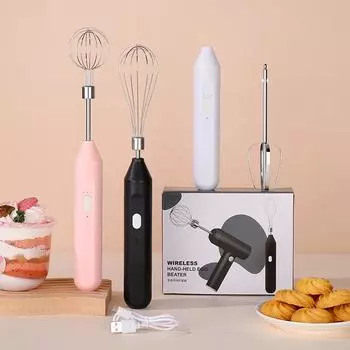 Электрический вспениватель молока, ручной взбиватель для яиц, кофе, молочный напиток, яичный миксер, пенообразователь, бытовой кухонный инструмент для приготовления пищи чёрный